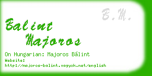 balint majoros business card
