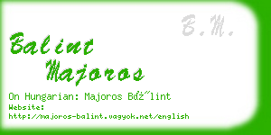 balint majoros business card